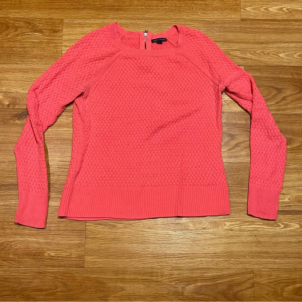 American Eagle Ladies Pullover Sweater in Pink, Rear Zipper Accent, Size Large